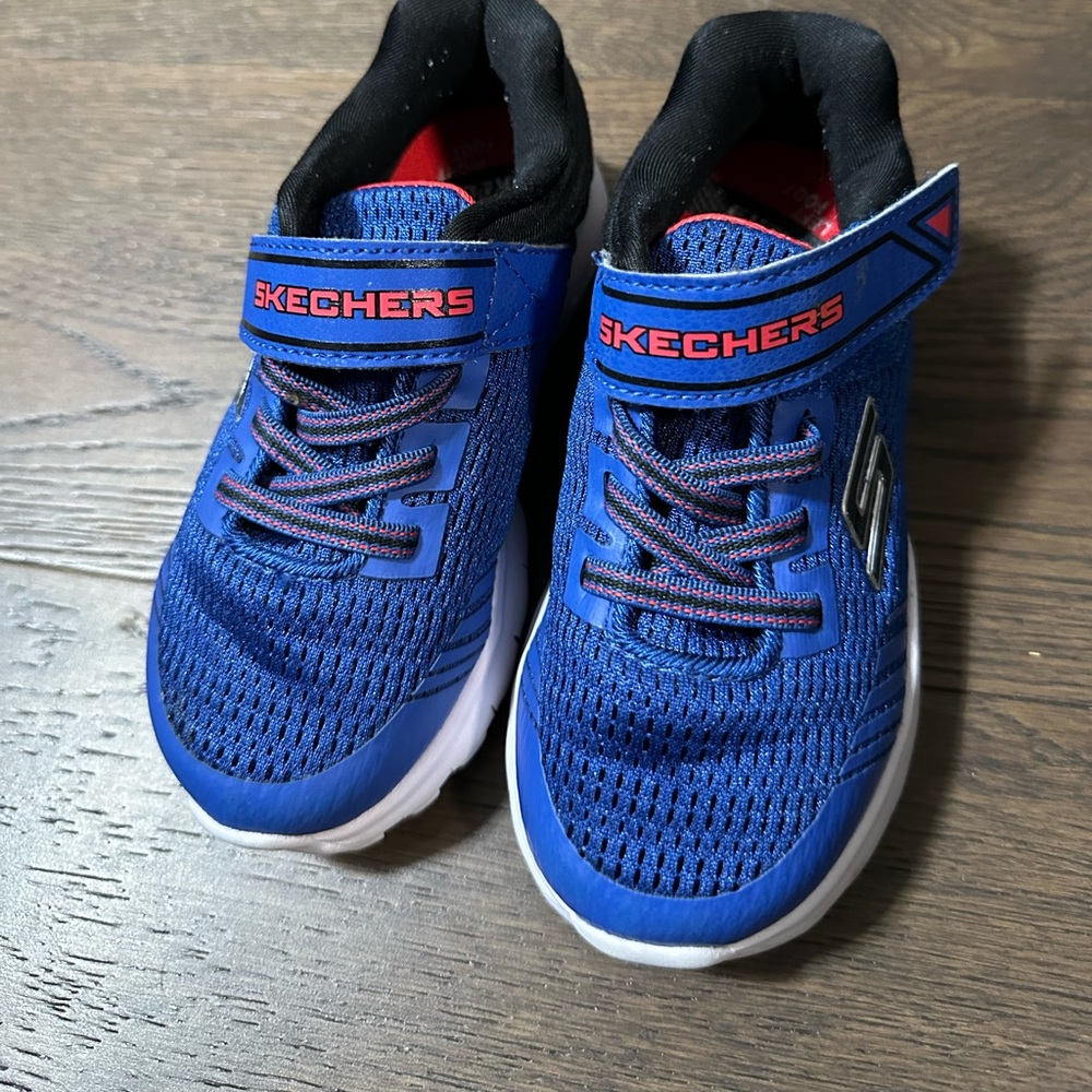 Skechers Blue and Black Sneakers with Velcro and Laces